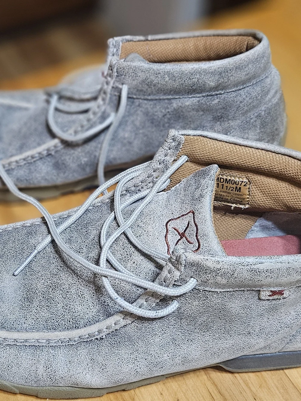 Twisted X Men's Suede Moc Toe Shoes in Light Gray